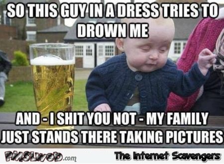 Funny baby baptism meme @PMSLweb.com