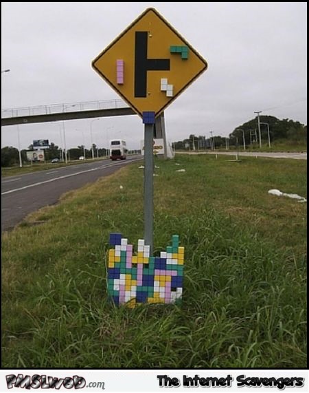 Funny Tetris road sign @PMSLweb.com