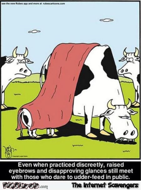 Udder feeding in public funny cartoon @PMSLweb.com