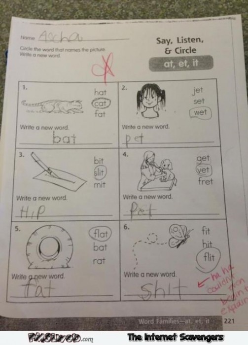 Funny kid’s test answer