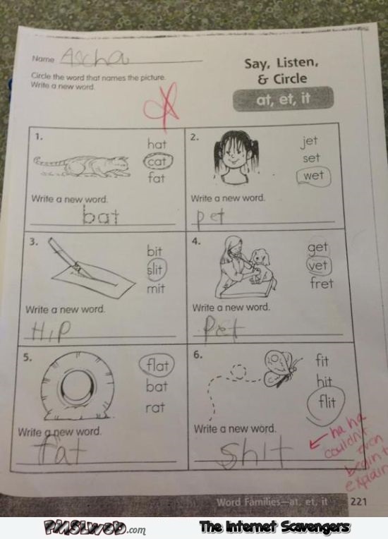 Funny kid’s test answer @PMSLweb.com