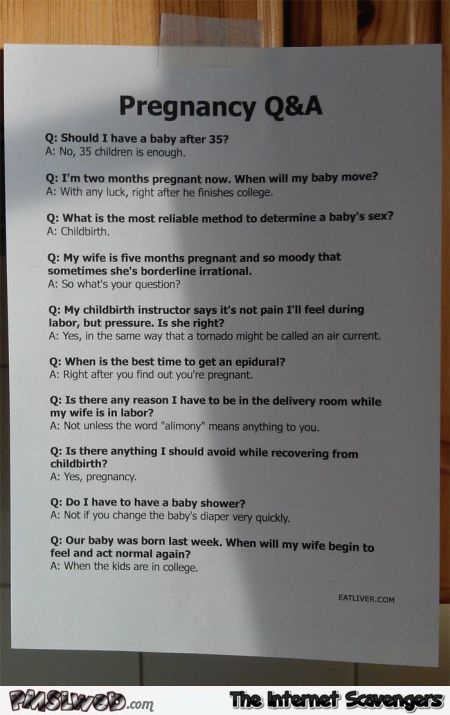 Funny pregnancy Q and A @PMSLweb.com
