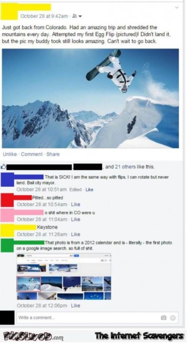 Funny Facebook ski picture fail