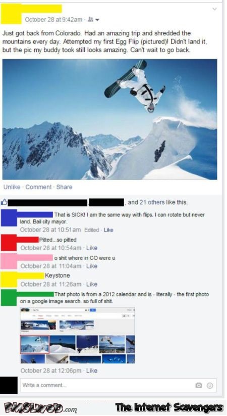 Funny Facebook ski picture fail – Monday LOL @PMSLweb.com