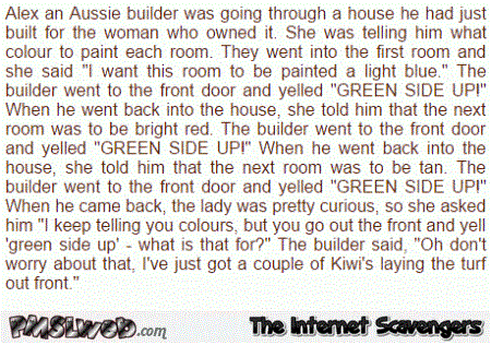 Funny Aussie and kiwi joke @PMSLweb.com
