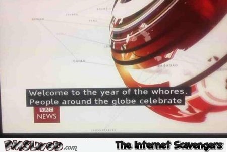 Funny BBC news year of the whores @PMSLweb.com