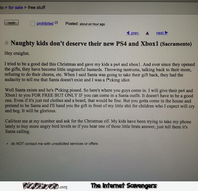 Funny payback on naughty kids job offer @PMSLweb.com