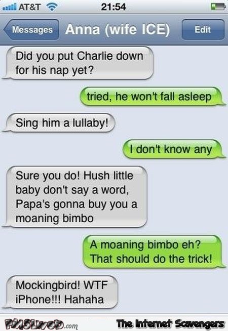 Funny lullaby text message fail @PMSLweb.com