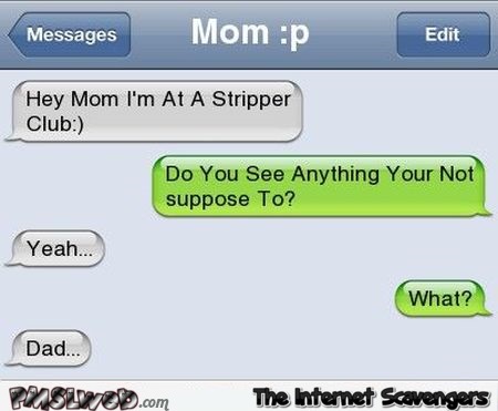 Funny stripper club text message @PMSLweb.com