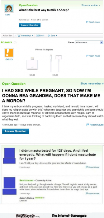 Funny Yahoo question answers