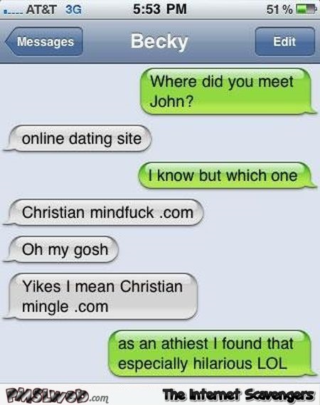Funny Christian mingle autocorrect fail @PMSLweb.com