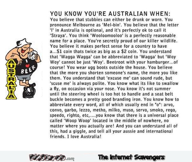 You know you’re Australian if
