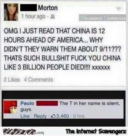 Funny comment about stupid girl