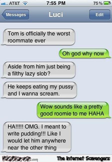 Worst roommate funny autocorrect @PMSLweb.com