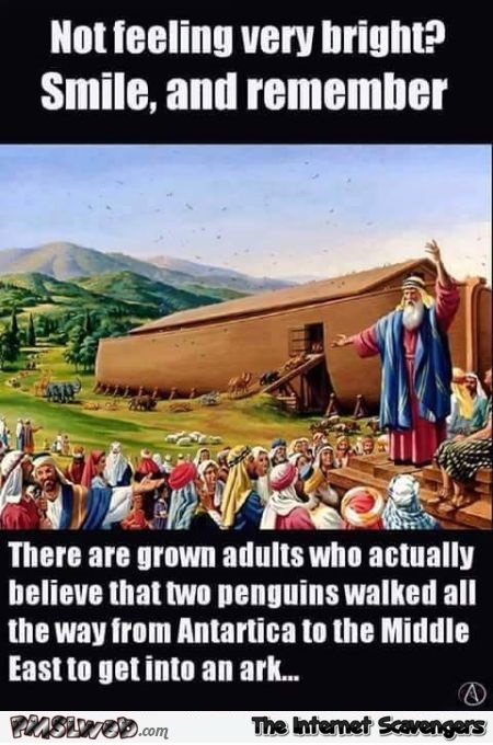 Penguins in Noah’s ark humor @PMSLweb.com