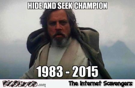 Luke Skywalker hide and seek champion meme @PMSLweb.com