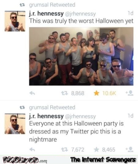Funny Twitter pic Halloween costume prank