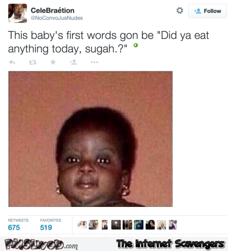 Funny what this baby’s first words will be