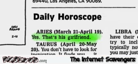 Funny Aries horoscope @PMSLweb.com