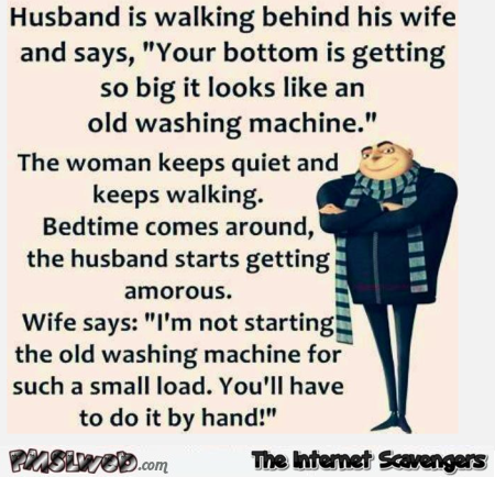 Husband and wife washing machine joke @PMSLweb.com