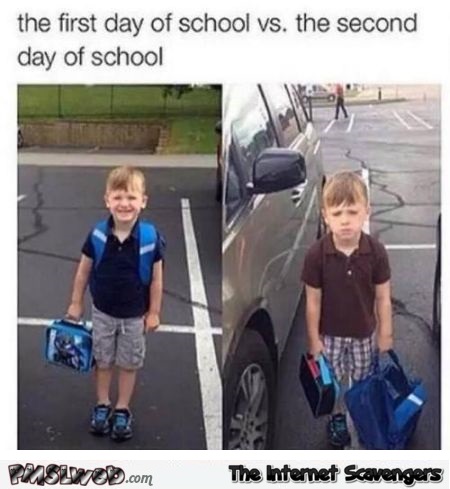 Funny first day of school versus second @PMSLweb.com