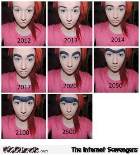 Evolution of eyebrows humor @PMSLweb.com