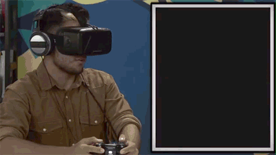 Funny virtual gaming glasses gif