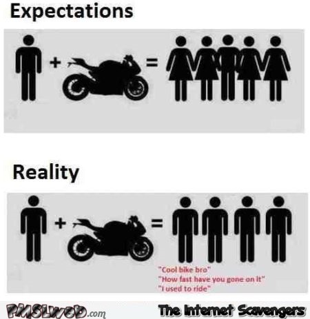 Funny motorbike expectations versus reality – Monday laughter @PMSLweb.com