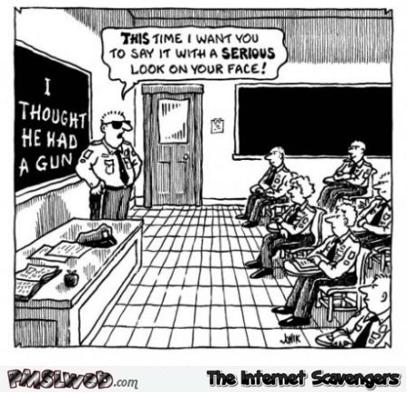 Funny police school cartoon