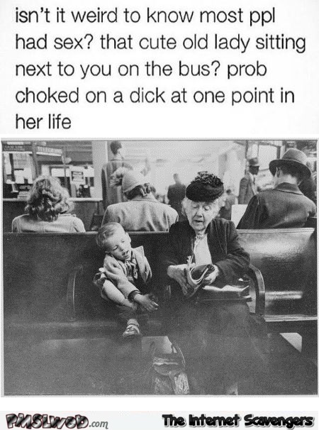 Cute old lady on the bus humor @PMSLweb.com