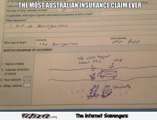 Most Australian insurance claim humor @PMSLweb.com