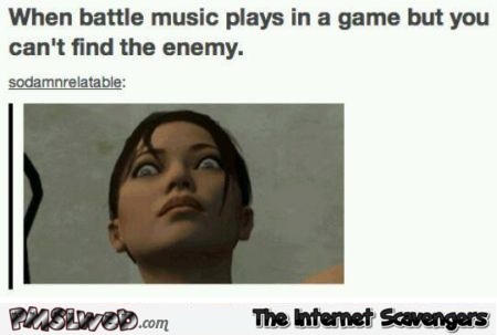 When battle music plays in a game humor