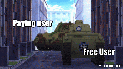 Paying user versus free user gaming humor