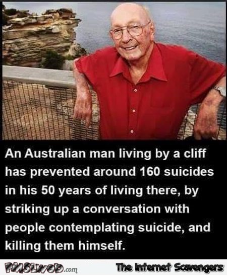 Australian man living by a cliff joke
