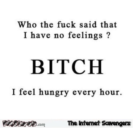 I feel hungry every hour funny quote – Sarcastic and bitchy pictures @PMSLweb.com