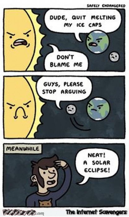 Solar eclipse funny cartoon