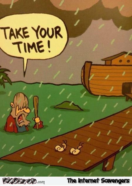 Snails on Noah’s ark funny cartoon