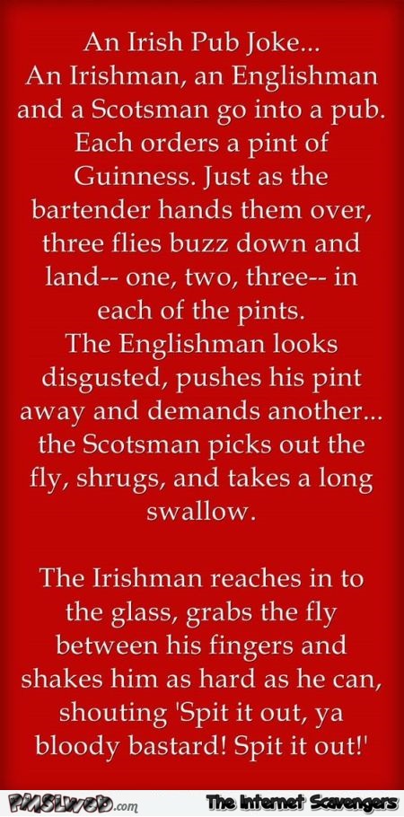 Funny Irish pub joke @PMSLweb.com