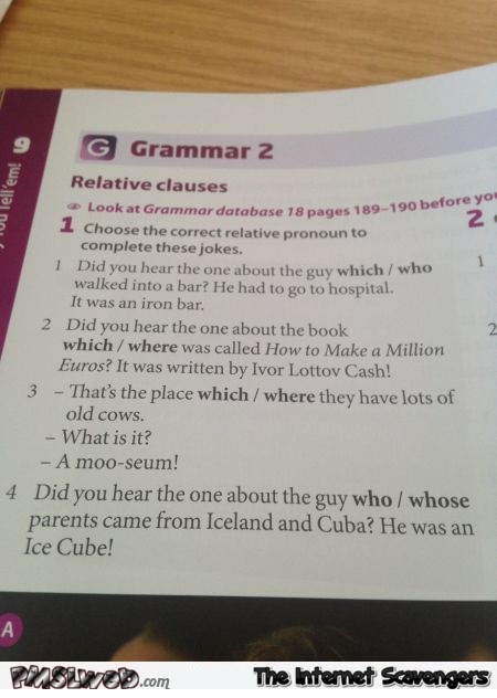 Funny grammar questions @PMSLweb.com