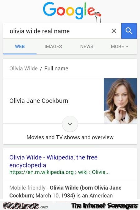 Olivia Wilde real name humor @PMSLweb.com