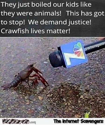 Crawfish lives matter humor @PMSLweb.com