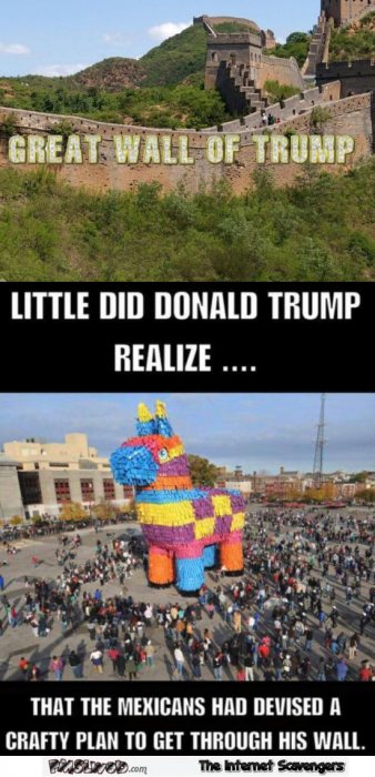 Funny great wall of Trump and the Mexican solution joke