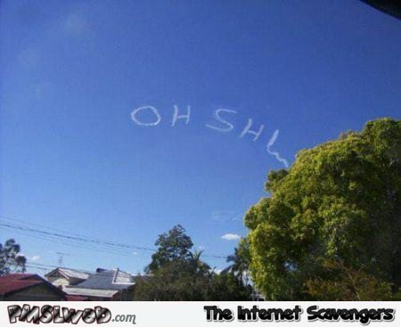 Funny plane message in the sky