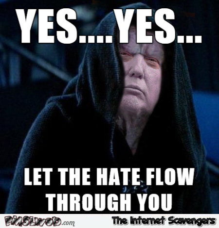 Let the hate flow through you Trump meme @PMSLweb.com