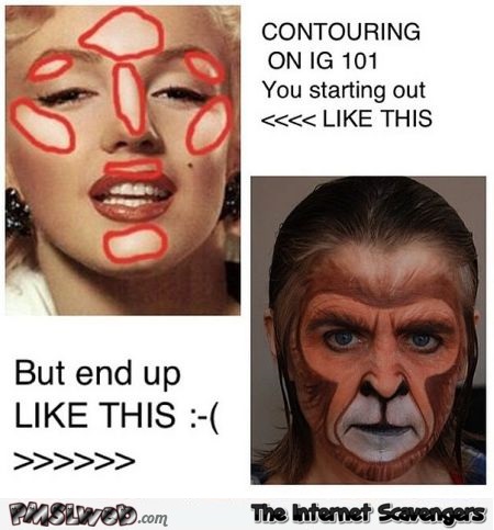 Contouring makeup humor @PMSLweb.com