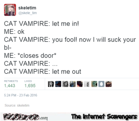 Cat vampire joke @PMSLweb.com