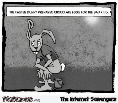 Easter bunny prepares eggs for bad kids funny cartoon @PMSLweb.com