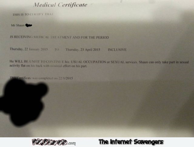 Porn actor medical certificate @PMSLweb.com