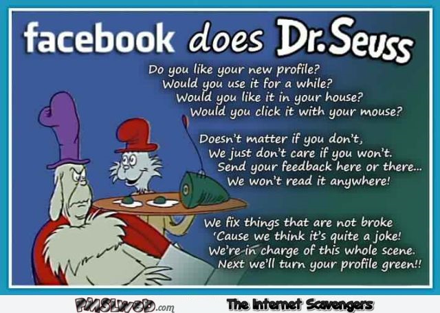 Facebook does Dr Seuss humor @PMSLweb.com