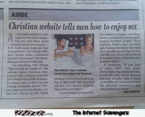 Christian website sex advice fail @PMSLweb.com